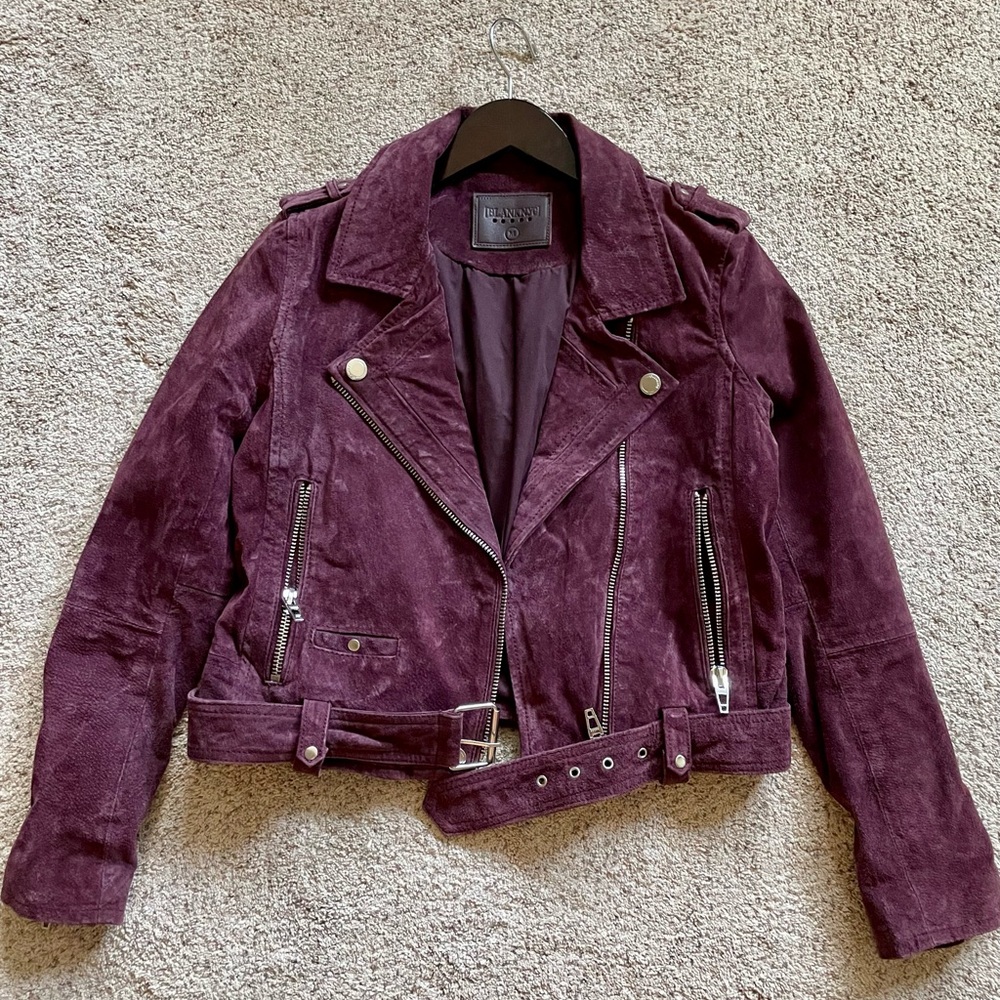 BlankNYC Plum Moto Suede Jacket